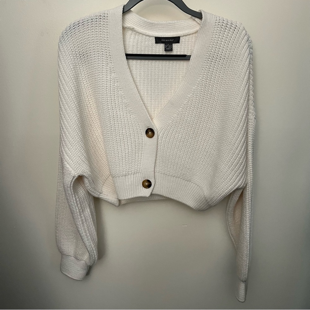 Cropped Knit White Sweater